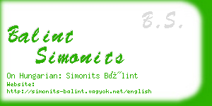 balint simonits business card